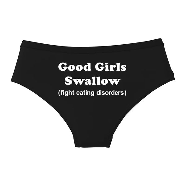 GOOD GIRLS SWALLOW Gold Print Cotton Underwear