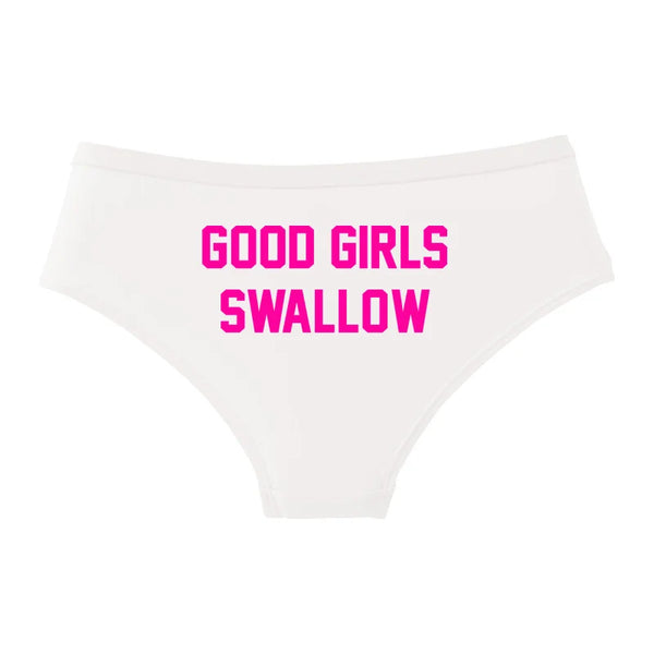 GOOD GIRLS SWALLOW Gold Print Cotton Underwear