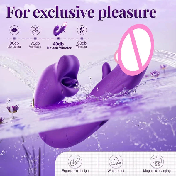 3 in 1 Tongue Licking Finger Flapping G Spot Dildo