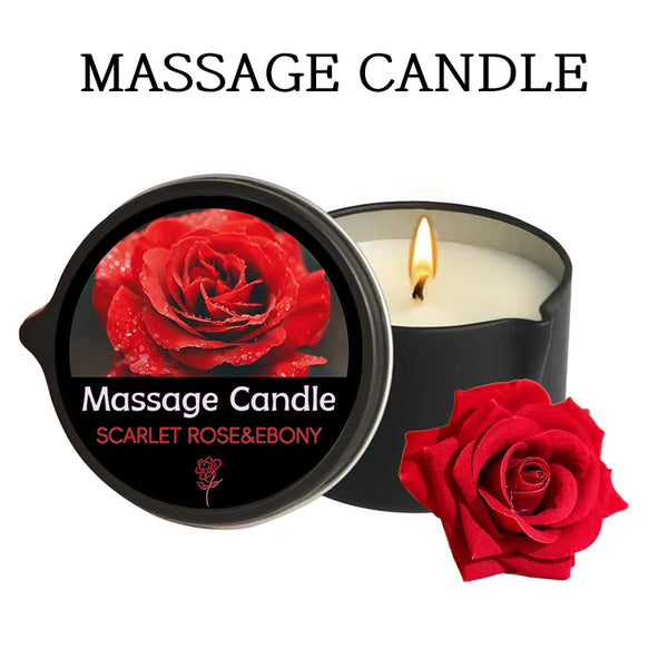 Amber Vanilla Massage Candle, Soy Wax Scented Candles