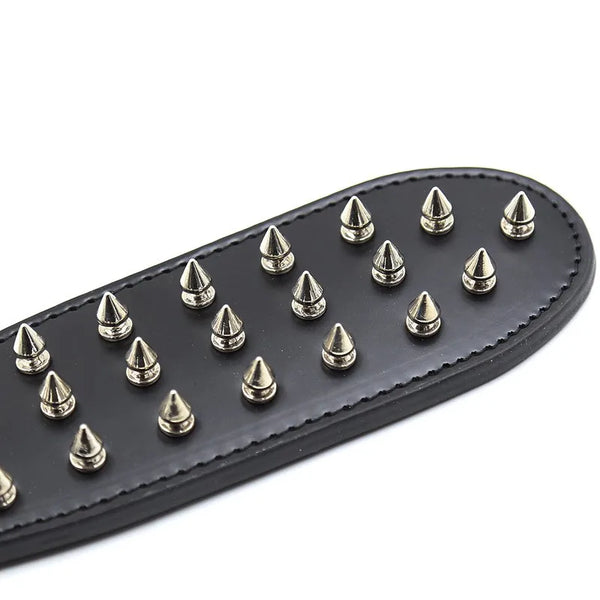 BDSM Spanking Paddle Dual Side Leather Spiked Whip