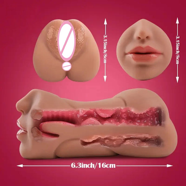 3 in 1 Mouth Lifelike Sex Doll with Face