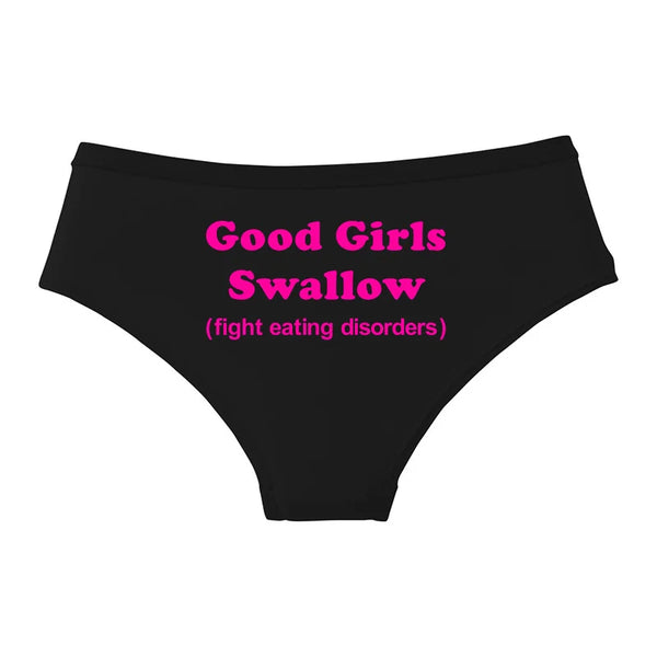 GOOD GIRLS SWALLOW Gold Print Cotton Underwear