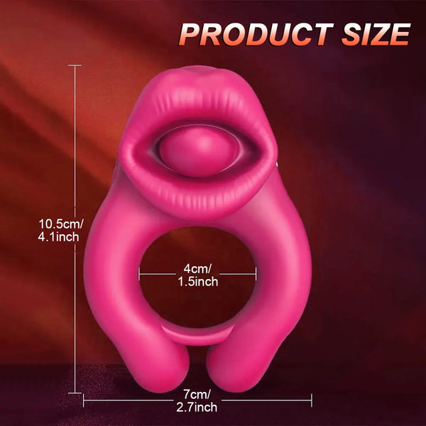 Penis Ring for Men Semen Cock Ring Penis Ejaculation Delayed Vibrating Cock Ring Licking Tongue Clitoris Ring For Couple Adult