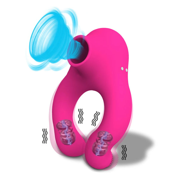 Penis Ring for Men Semen Cock Ring Penis Ejaculation Delayed Vibrating Cock Ring Licking Tongue Clitoris Ring For Couple Adult