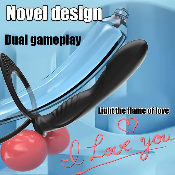Silicone Double Ring Prostate Massager