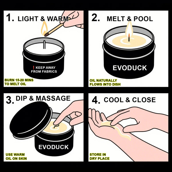 Amber Vanilla Massage Candle, Soy Wax Scented Candles