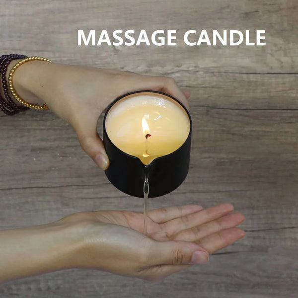 Amber Vanilla Massage Candle, Soy Wax Scented Candles
