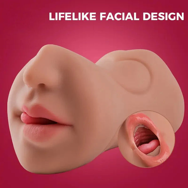 3 in 1 Mouth Lifelike Sex Doll with Face TPE Portable Adult Sex Love Toy Male Stroker Masturbator Deep Throat for Sexy Adult Men