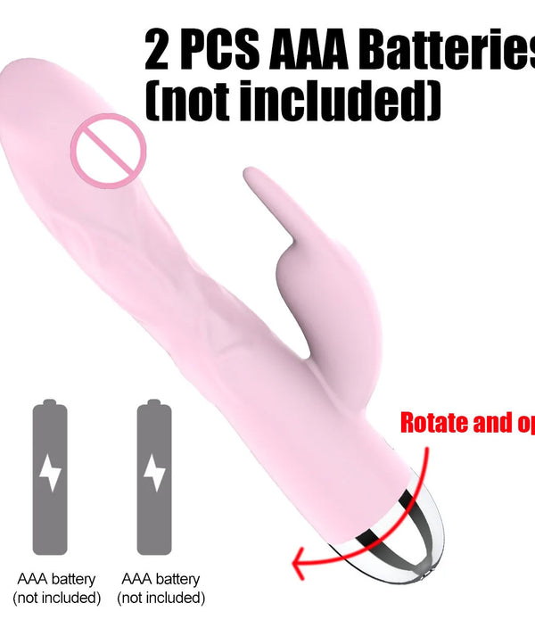 Silicone Rabbit Vibrator 3-in-1 G-Spot Clit Anal Beads Stimulator