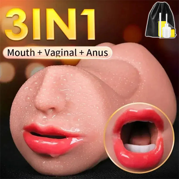 3 in 1 Mouth Lifelike Sex Doll with Face
