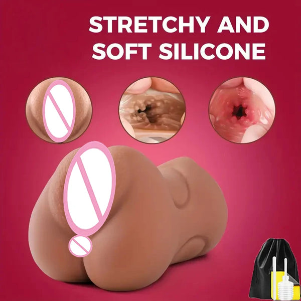 3 in 1 Mouth Lifelike Sex Doll with Face TPE Portable Adult Sex Love Toy Male Stroker Masturbator Deep Throat for Sexy Adult Men