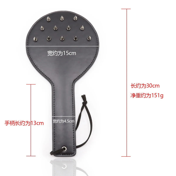 BDSM Spanking Paddle Dual Side Leather Spiked Whip