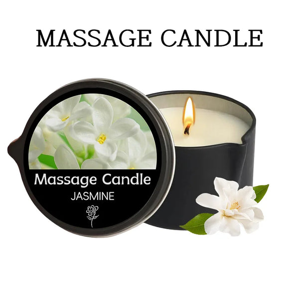 Amber Vanilla Massage Candle, Soy Wax Scented Candles