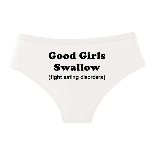 GOOD GIRLS SWALLOW Gold Print Cotton Underwear