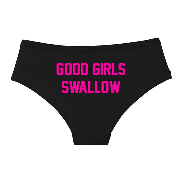 GOOD GIRLS SWALLOW Gold Print Cotton Underwear