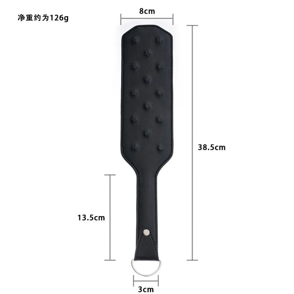 BDSM Spanking Paddle Dual Side Leather Spiked Whip