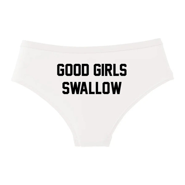 GOOD GIRLS SWALLOW Gold Print Cotton Underwear