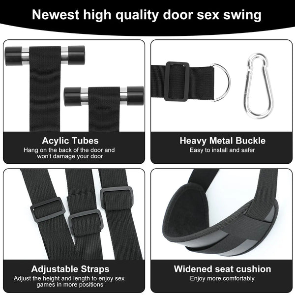 BDSM Upgraded Door Hanging Sex Swing Sex Toys Soft Slings Sex Furniture Fetish Bandage Restraints Adult Sex Swing SM Games