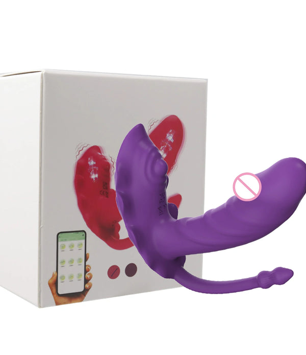 Wearable G Spot Dildo Vibrator Long Distance App Remote Control Panty Butterfly 9 Vibrating Mode Female Adult Sex Toys for Women