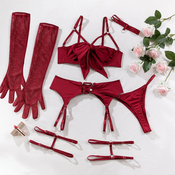 Hollow Out Bow Decor Lingerie