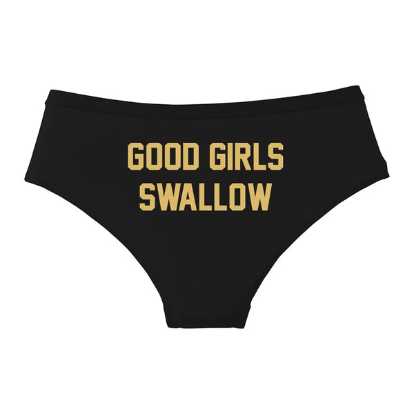 GOOD GIRLS SWALLOW Gold Print Cotton Underwear
