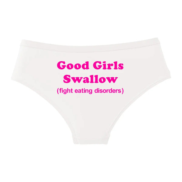 GOOD GIRLS SWALLOW Gold Print Cotton Underwear