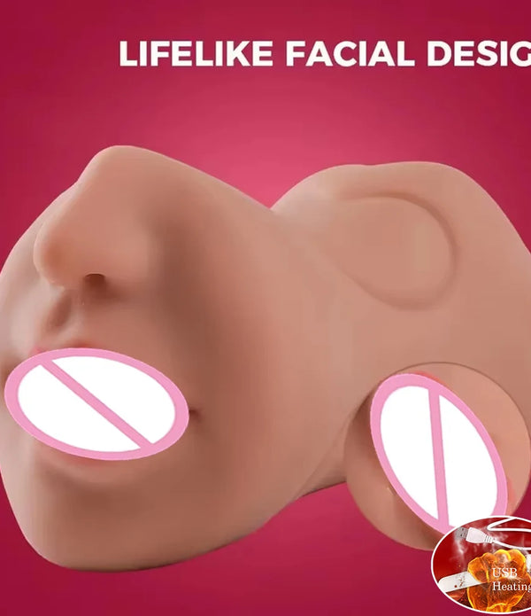 3 in 1 Mouth Lifelike Sex Doll with Face