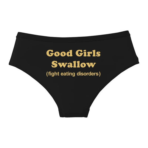 GOOD GIRLS SWALLOW Gold Print Cotton Underwear