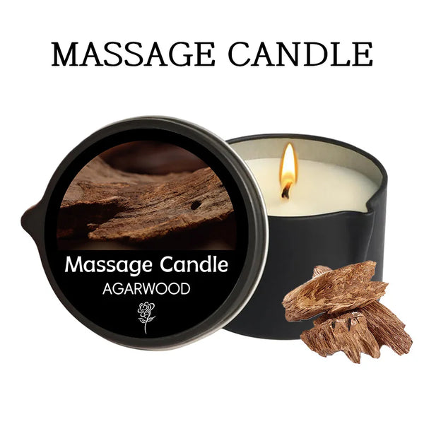 Amber Vanilla Massage Candle, Soy Wax Scented Candles