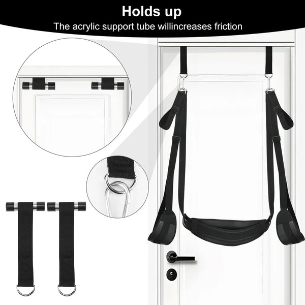 BDSM Upgraded Door Hanging Sex Swing Sex Toys Soft Slings Sex Furniture Fetish Bandage Restraints Adult Sex Swing SM Games