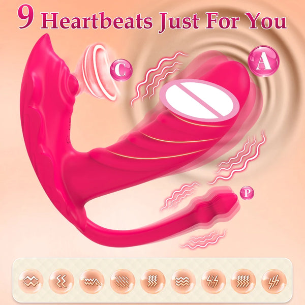 Wearable G Spot Dildo Vibrator Long Distance App Remote Control Panty Butterfly 9 Vibrating Mode Female Adult Sex Toys for Women