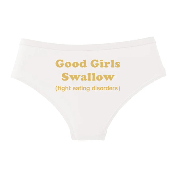 GOOD GIRLS SWALLOW Gold Print Cotton Underwear