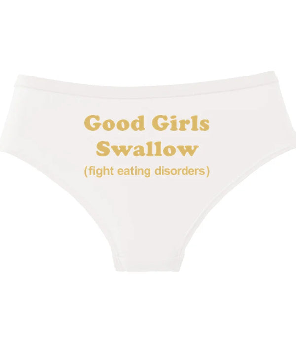 GOOD GIRLS SWALLOW Gold Print Cotton Underwear