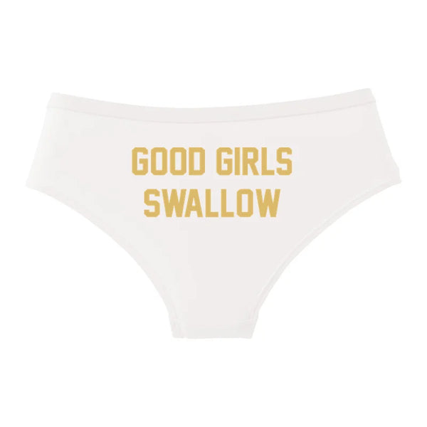 GOOD GIRLS SWALLOW Gold Print Cotton Underwear