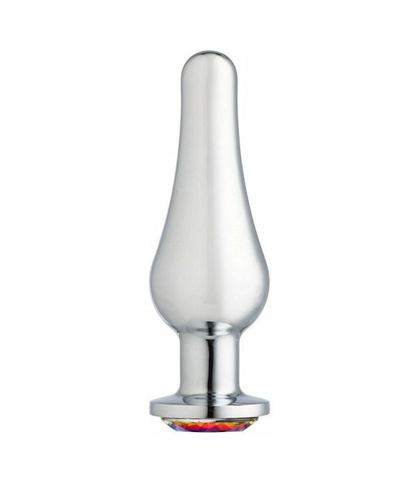 Cloud 9 Gems Silver Chromed Tall Anal Plug Medium