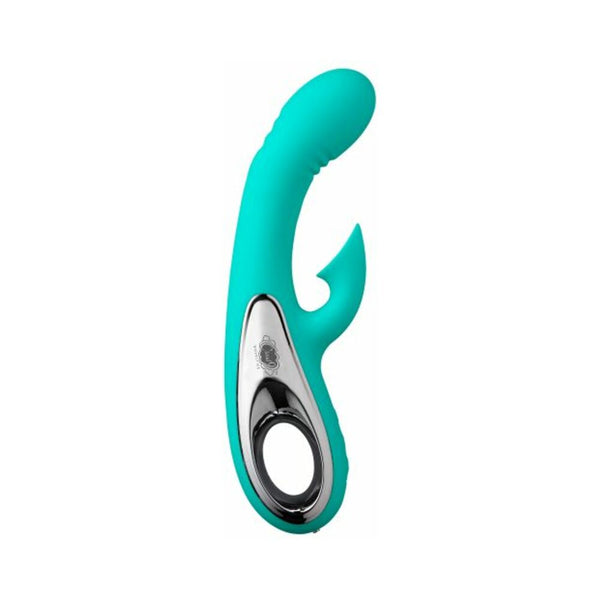 Cloud 9 G-Spot Slim 7 inches Dual Motors Teal Green Vibrator