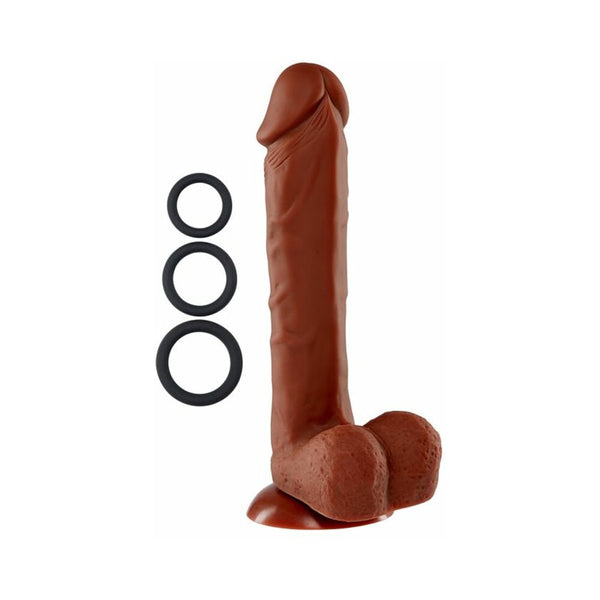 Pro Sensual Premium Silicone Dong 6 inch with 3 C-Rings Beige